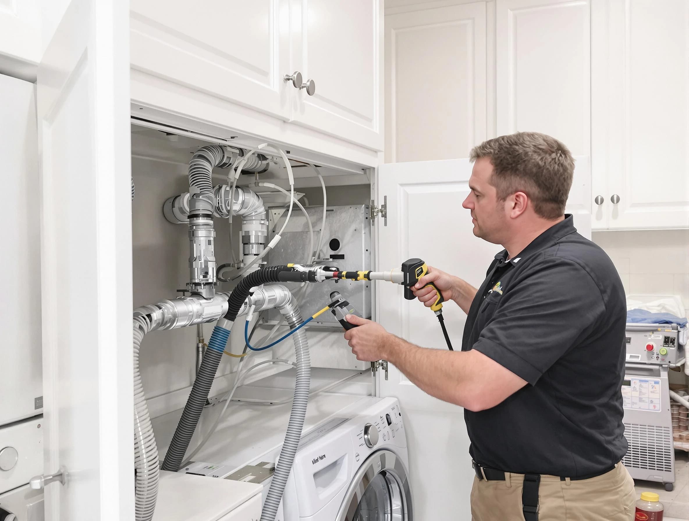 Argo Dryer Vent Cleaning professional removing severe blockage from a clogged dryer vent in Argo