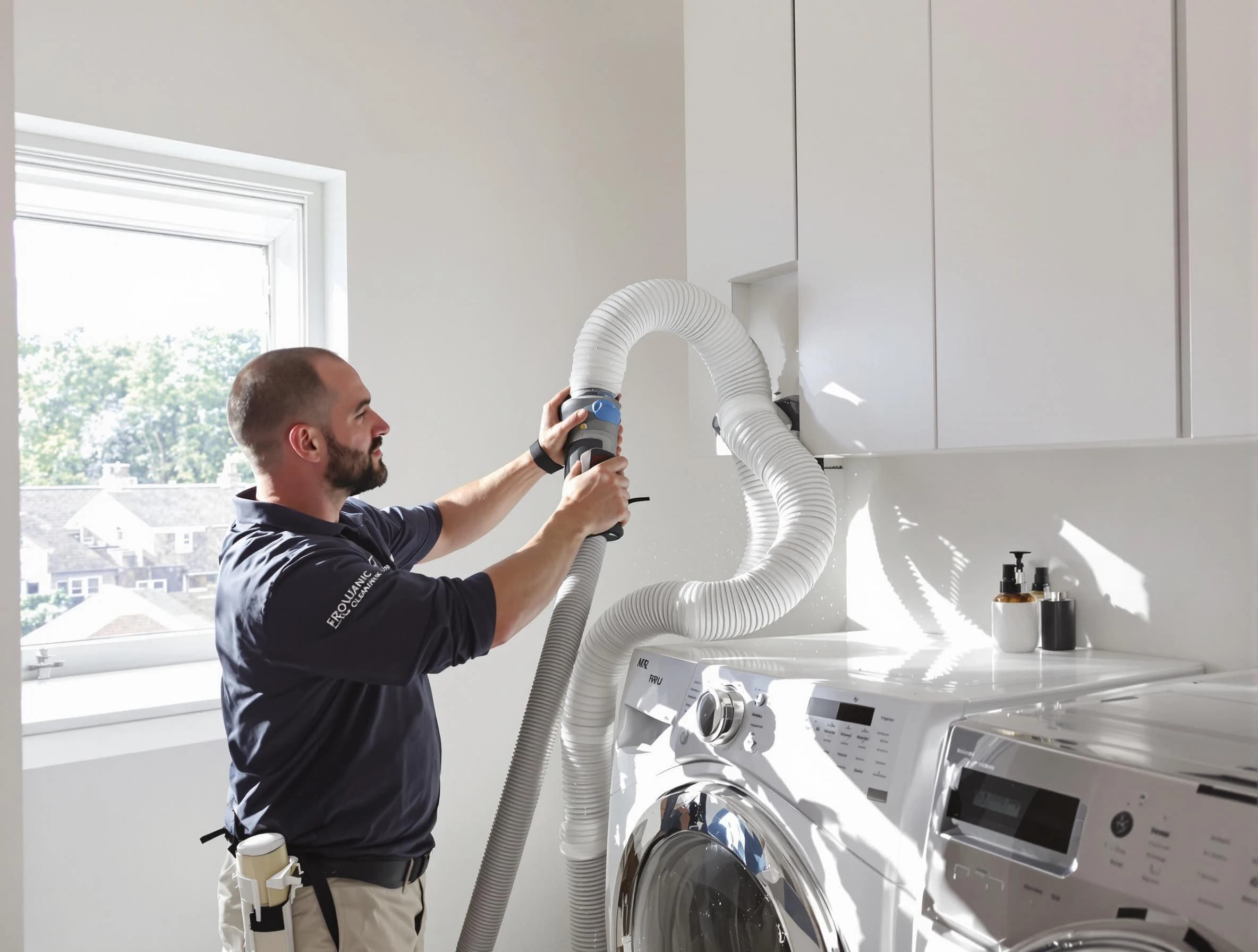 Certified Argo Dryer Vent Cleaning technician performing dryer vent cleaning in Argo