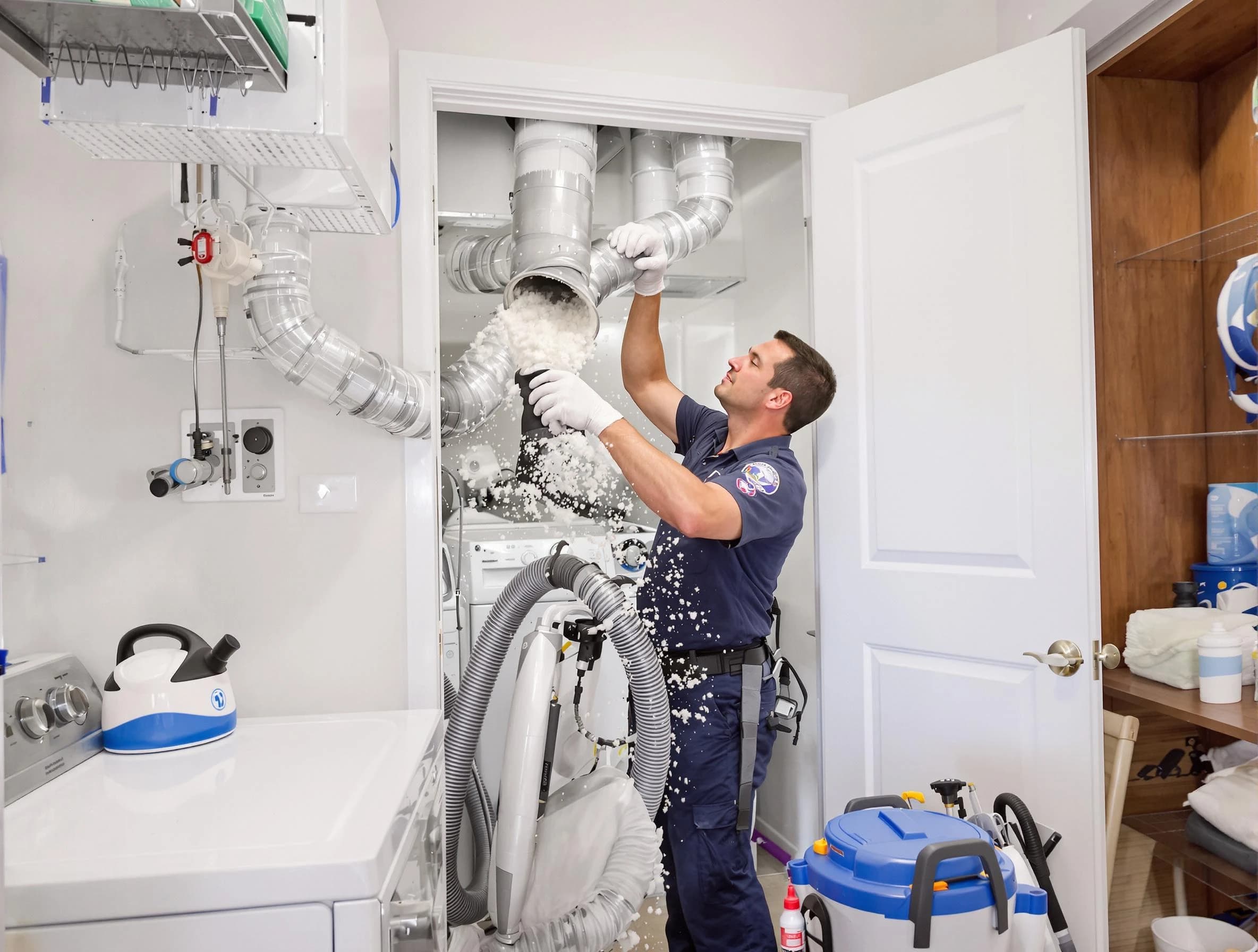 Argo Dryer Vent Cleaning technician delivering thorough residential dryer vent cleaning service in Argo